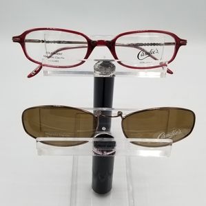 Candie's eyewear with clip 48-18 Red/lavender #petite #eyewear #fashion #womens